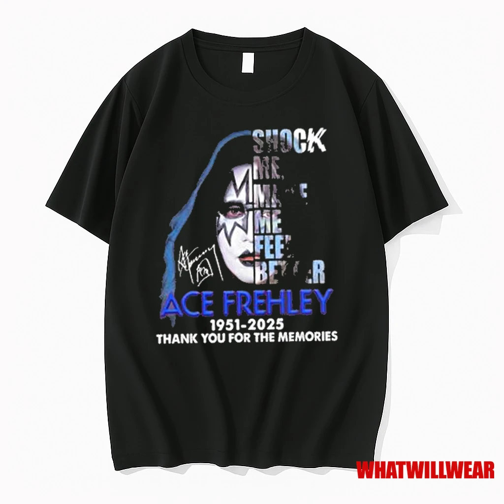 Ace Frehley 1951 2025 Shock Me Make Me Feel Better Signature Thank You For The Memories Shirts