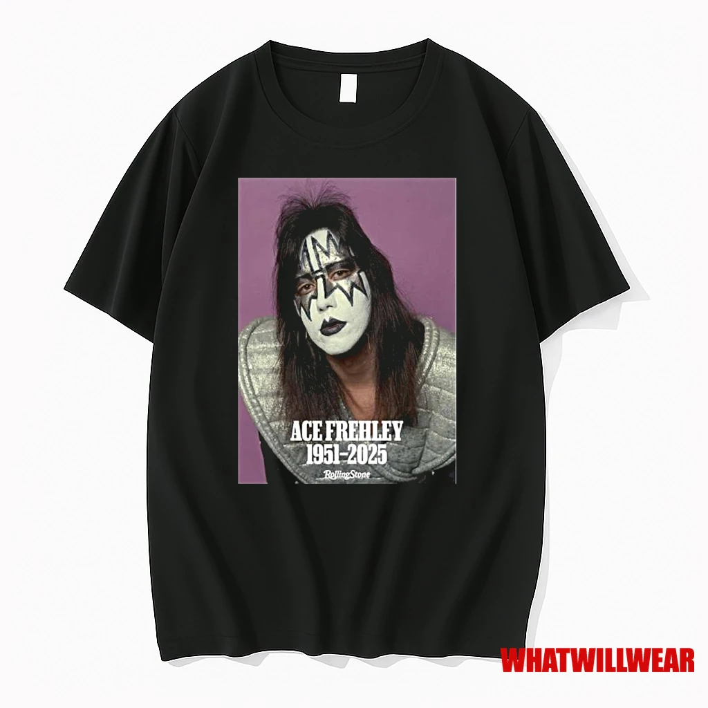 Ace Frehley The Wild Spaceman Of Kiss 1951 2025 Tribute Photo By Rolling Stone Magazine Shirts