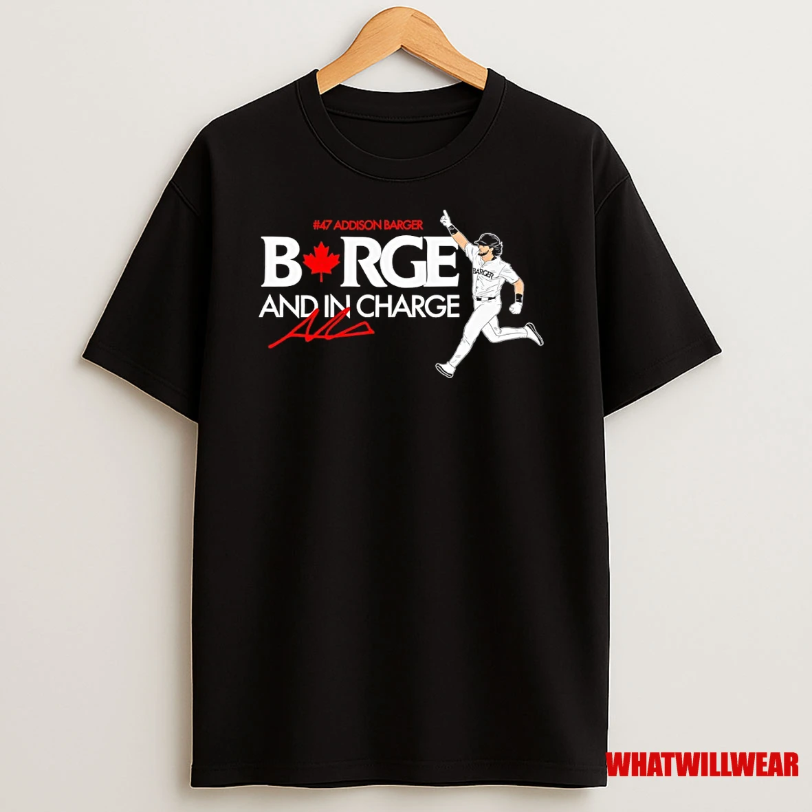 Addison Barger 47 Toronto Blue Jays Barge And In Charge Signature Shirts