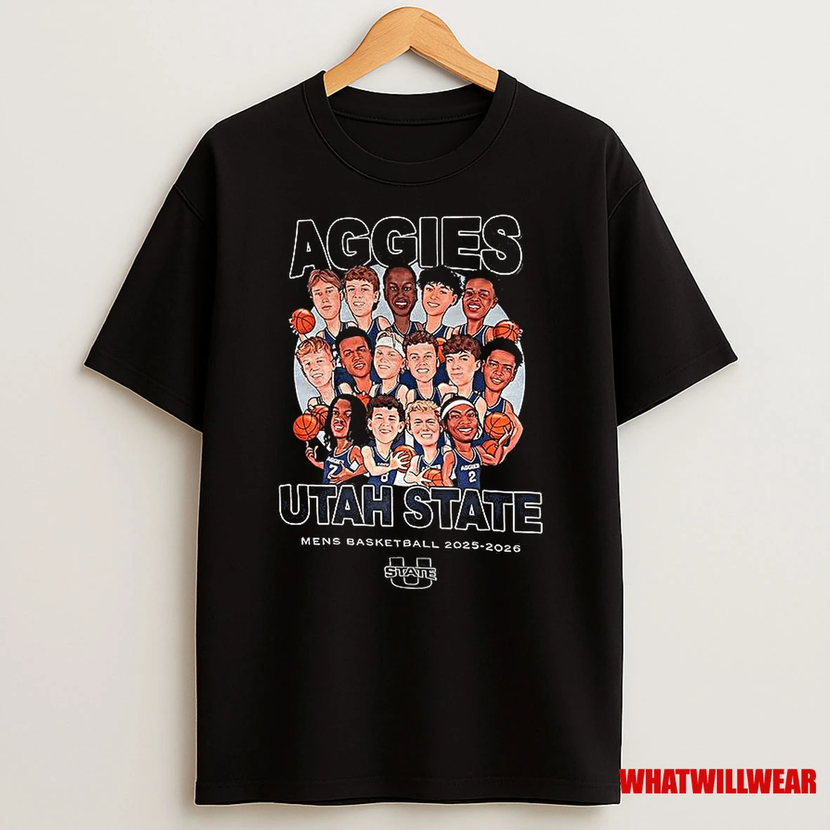 Aggies Utah State Mens Basketball 2025 2026 Cartoon Shirts