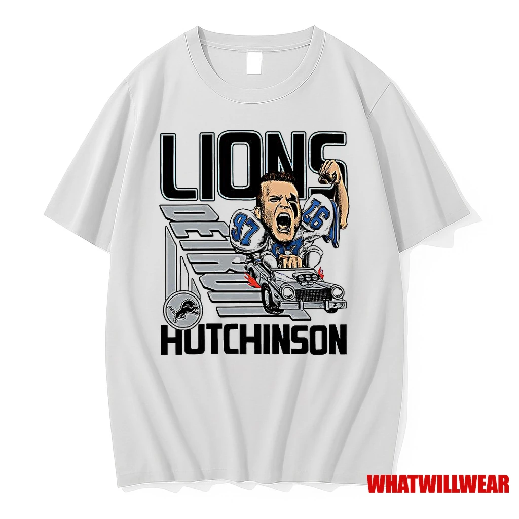 Aidan Hutchinson Detroit Lions Football Caricature Player Graphic Shirts