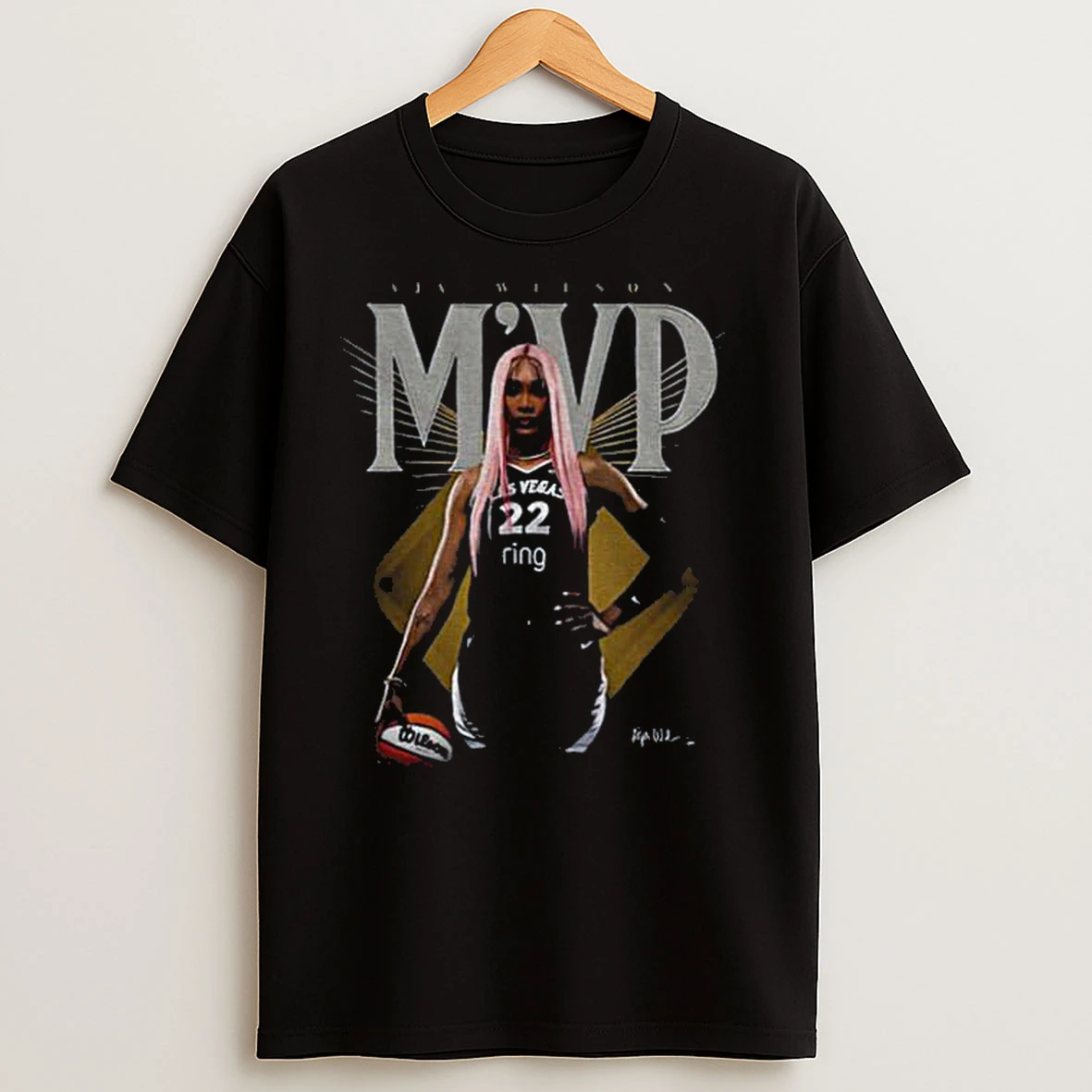 Aja Wilson Mvp Las Vegas Aces Basketball Player Signature Shirt0 Shirts