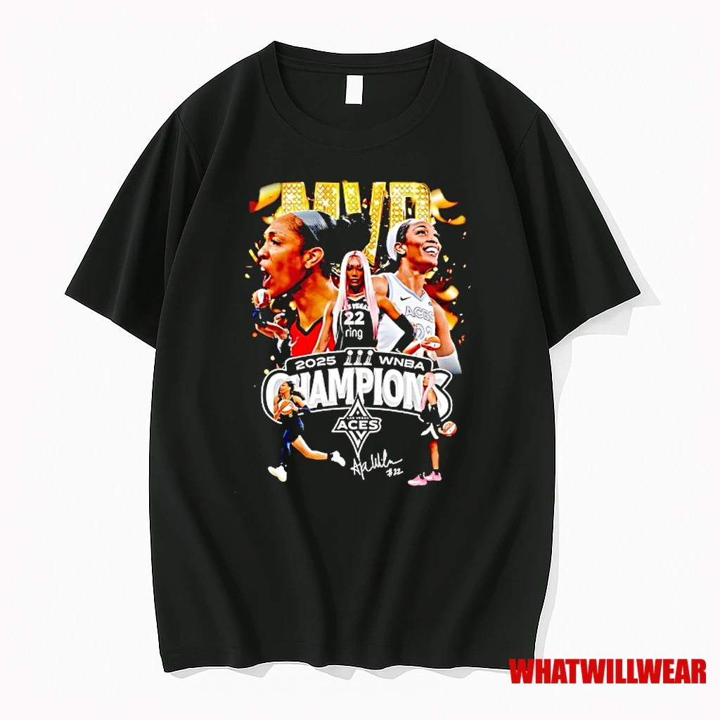Aja Wilson Mvp Las Vegas Aces Champions Wnba 2025 Signature Shirts