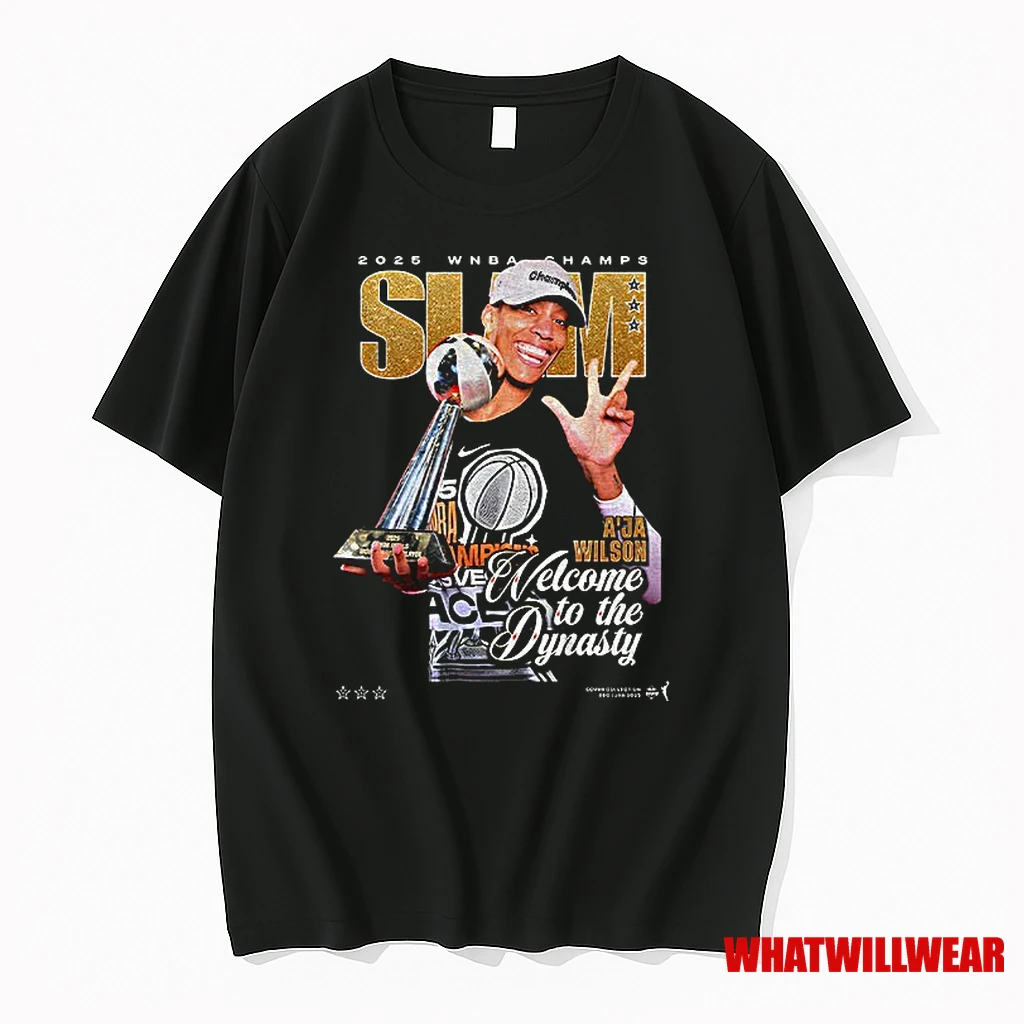 Aja Wilson Slam Cover 2025 Wnba Champs Welcome To The Dynasty Shirts