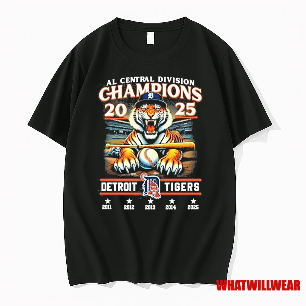 Al Central Division Champions 2025 Detroit Tigers Shirts