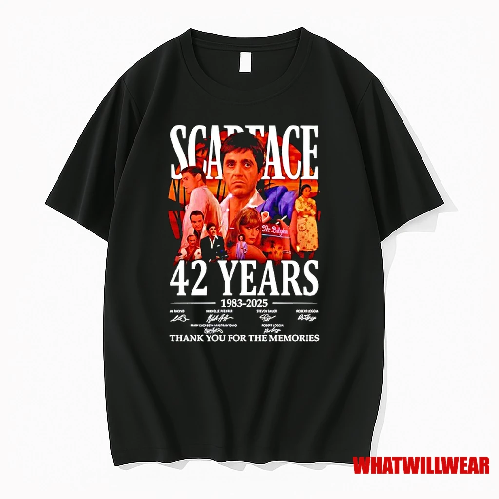 Al Pacino Michelle Pfeiffer Steven Bauer Robert Loggia Mary Elizabeth Scarface 42 Years Signature Shirts