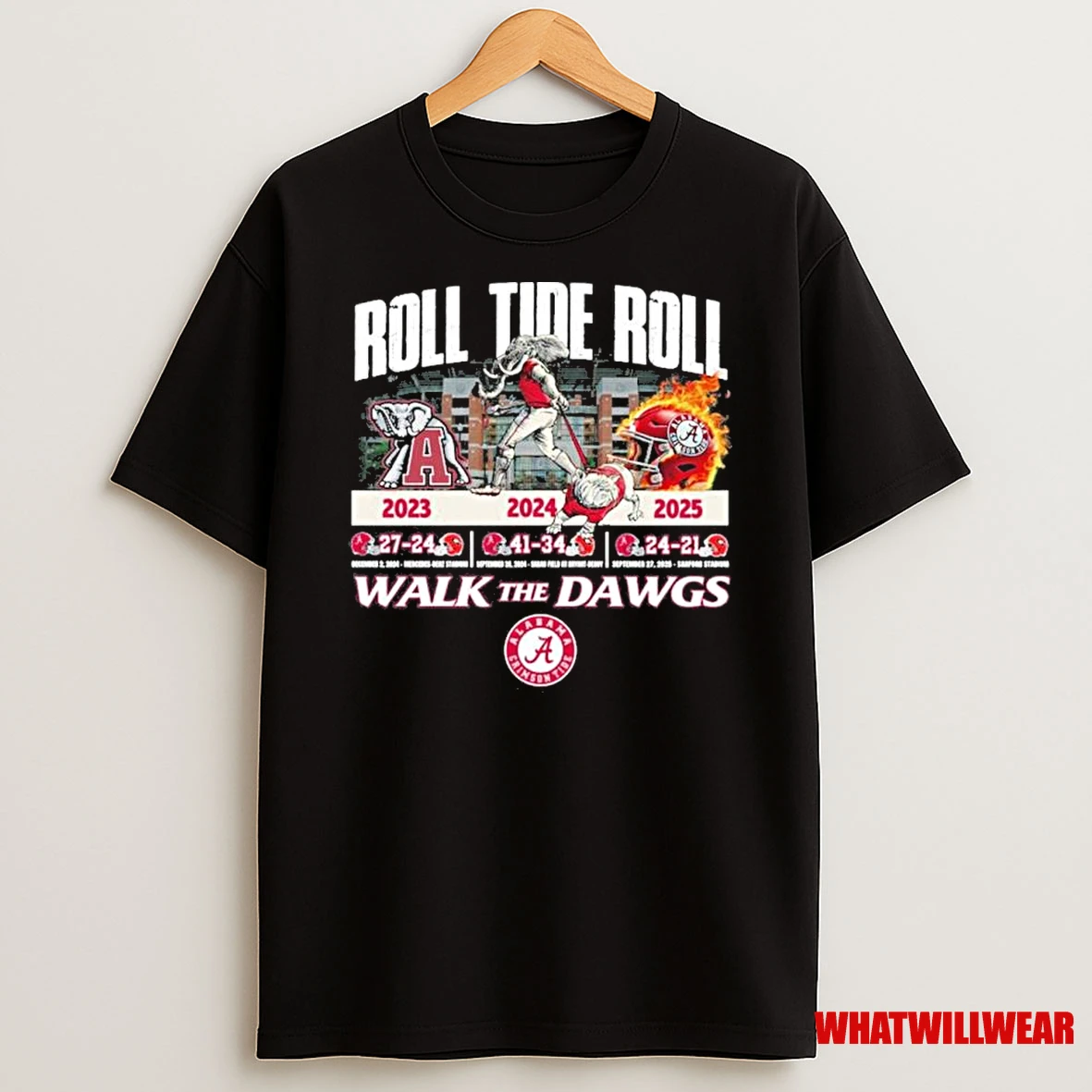 Alabama Crimson Tide Roll Tide Roll Walk The Dawgs Beat Uga Shirts