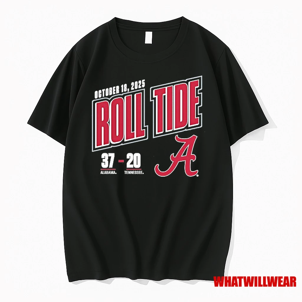 Alabama Crimson Tide Win 37 20 Tennessee Volunteers 2025 Score Shirts