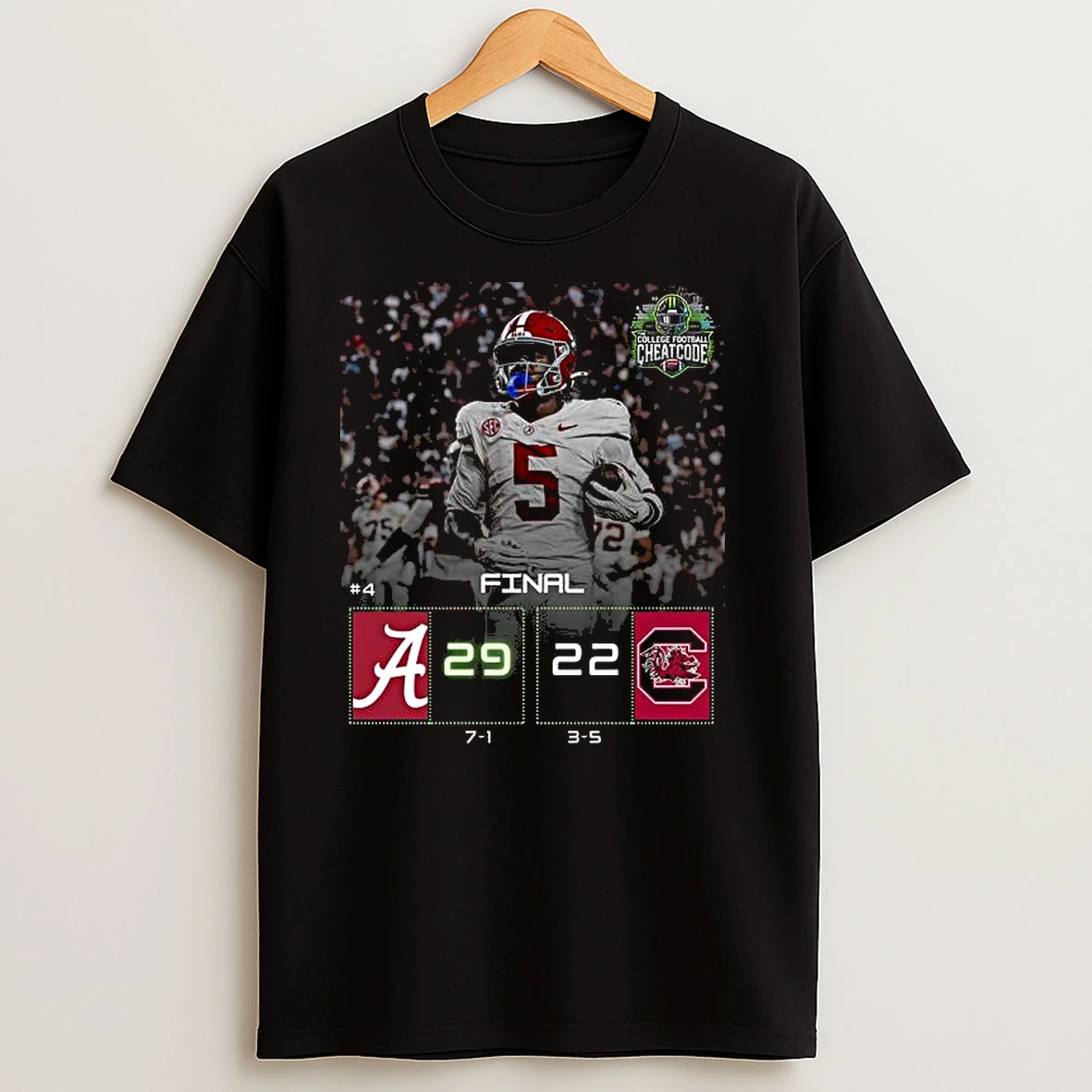 Alabama Wins 29 22 South Carolina 2025 Gameday Football T Shirts