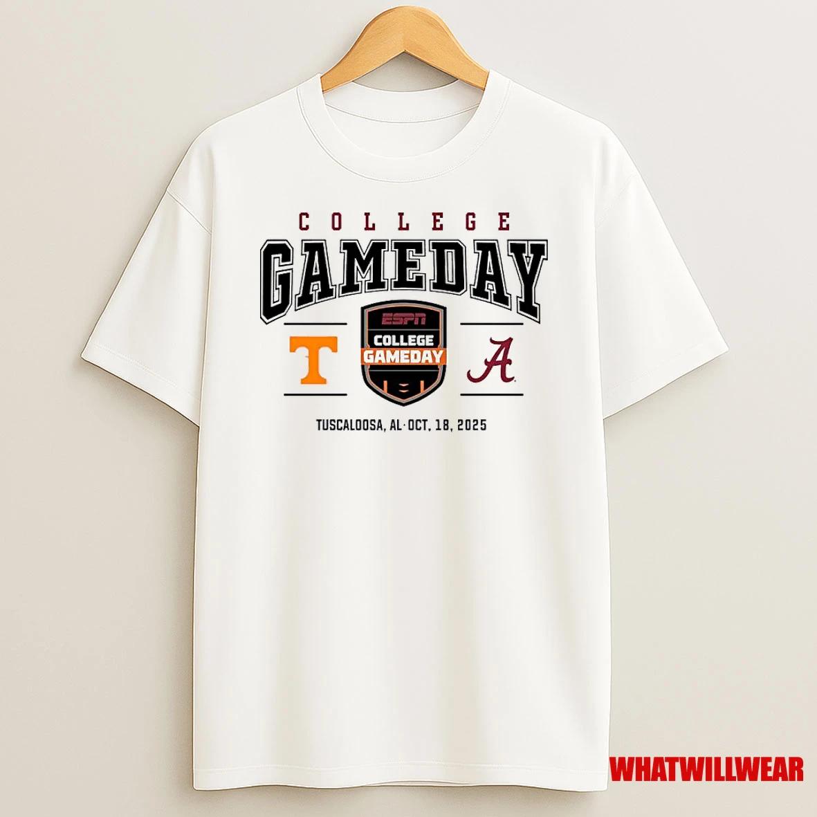 Alabama Vs Tennessee 2025 College Gameday Tuscaloosa Al Shirts