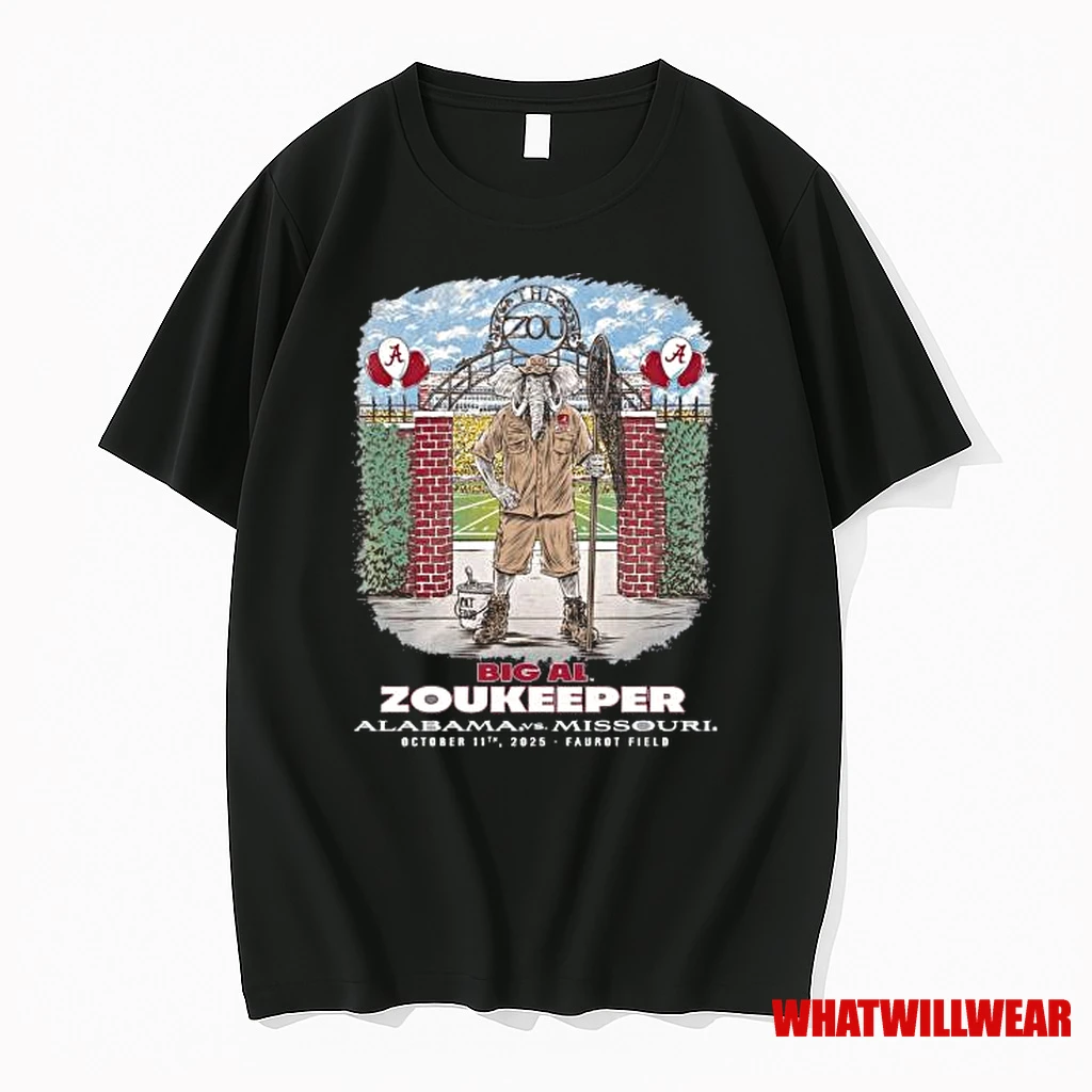 Alabama Vs Missouri 2025 Big Al Zoukeeper Shirts
