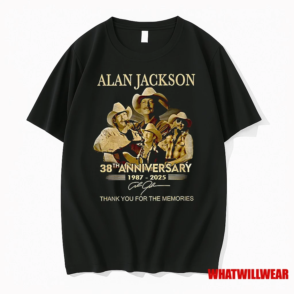 Alan Jackson 38th Anniversary 1987 2025 Thank You For The Memories Signatures Shirts