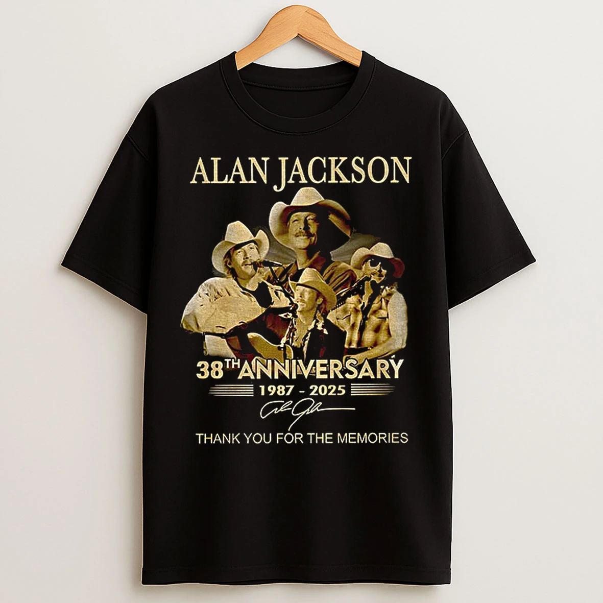 Alan Jackson 38th Anniversary 1987 2025 Thank You For The Memories Signatures T Shirts