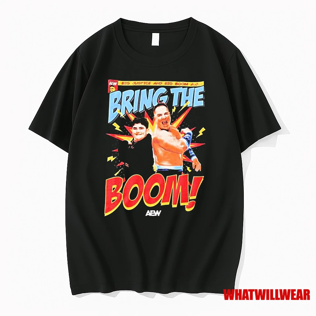 All Elite Wrestling Big Justice And Big Boom Aj Bring The Boom 2025 Shirts