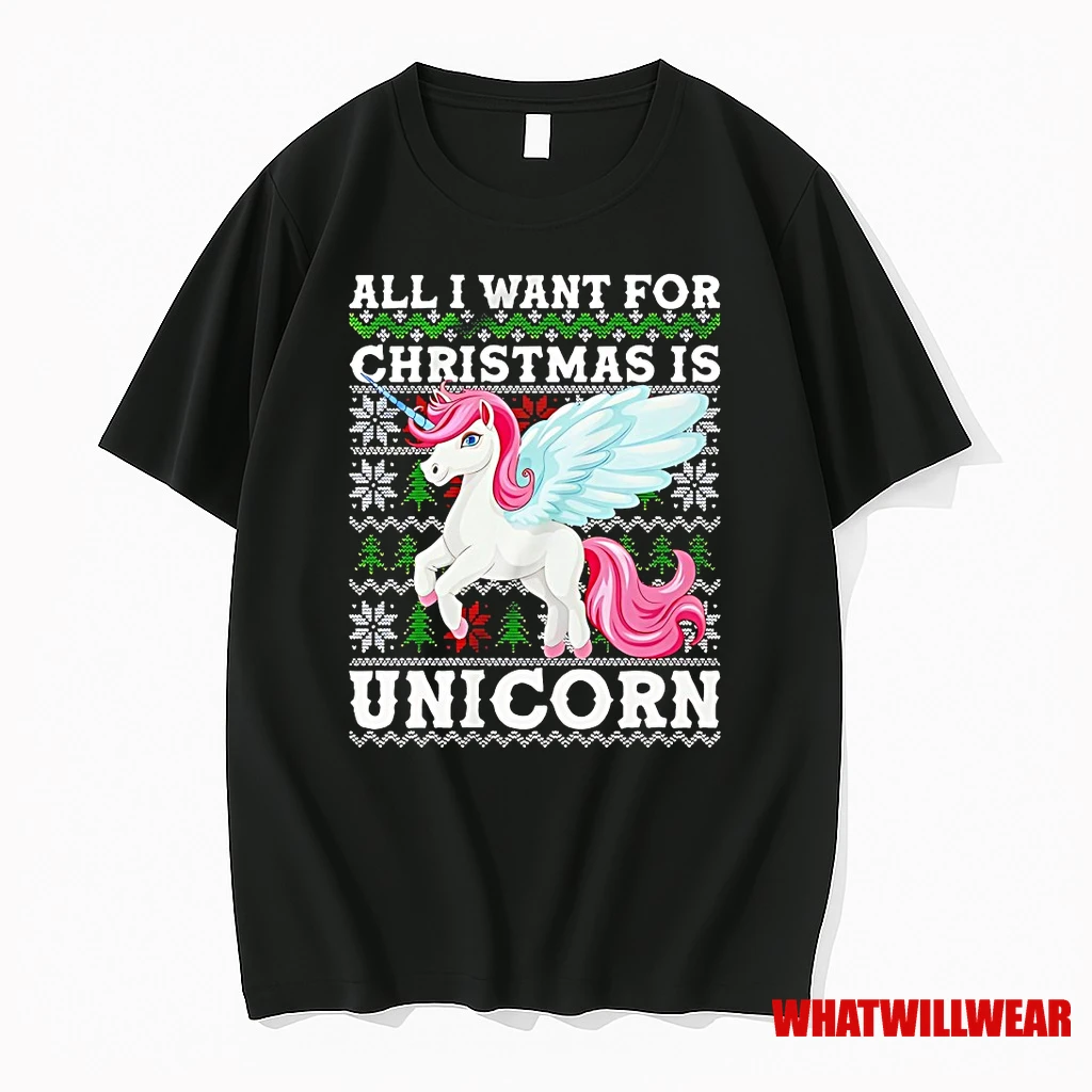 All I Want For Christmas Is Unicorn Ugly Xmas Shirts