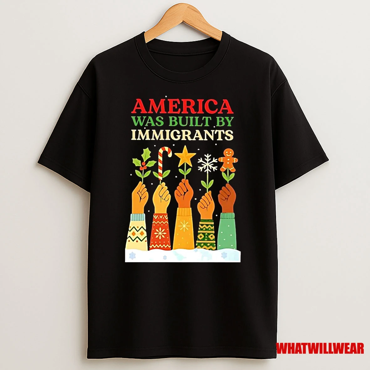 America Was Built By Immigrants Christmas Shirts