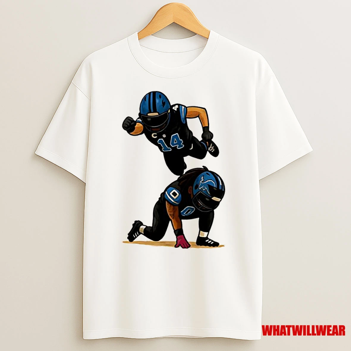 Amon Ra St Brown Jahmyr Gibbs Detroit Football Celebration Shirts