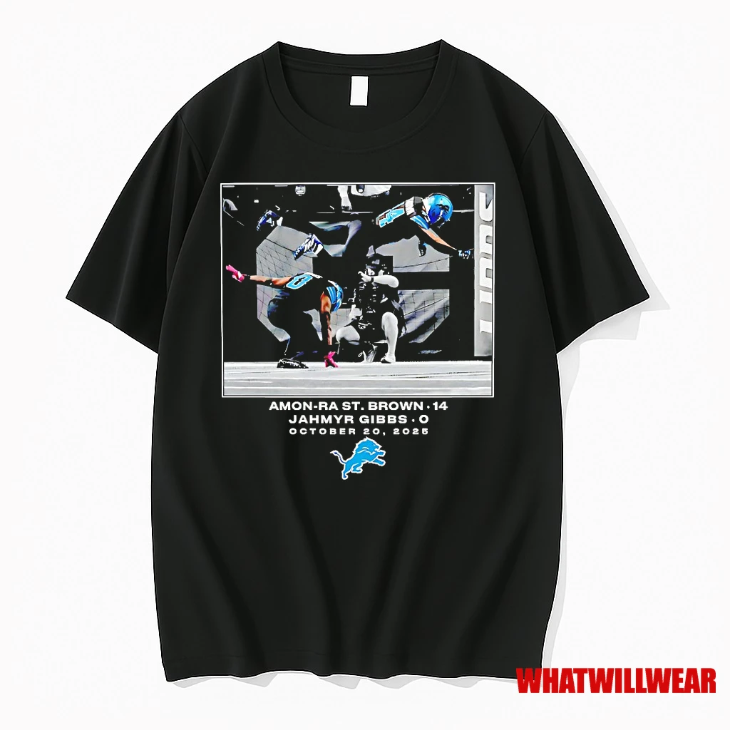 Amon Ra St Brown And Jahmyr Gibbs Detroit Lions Nfl Flash Features Week 7 Shirts