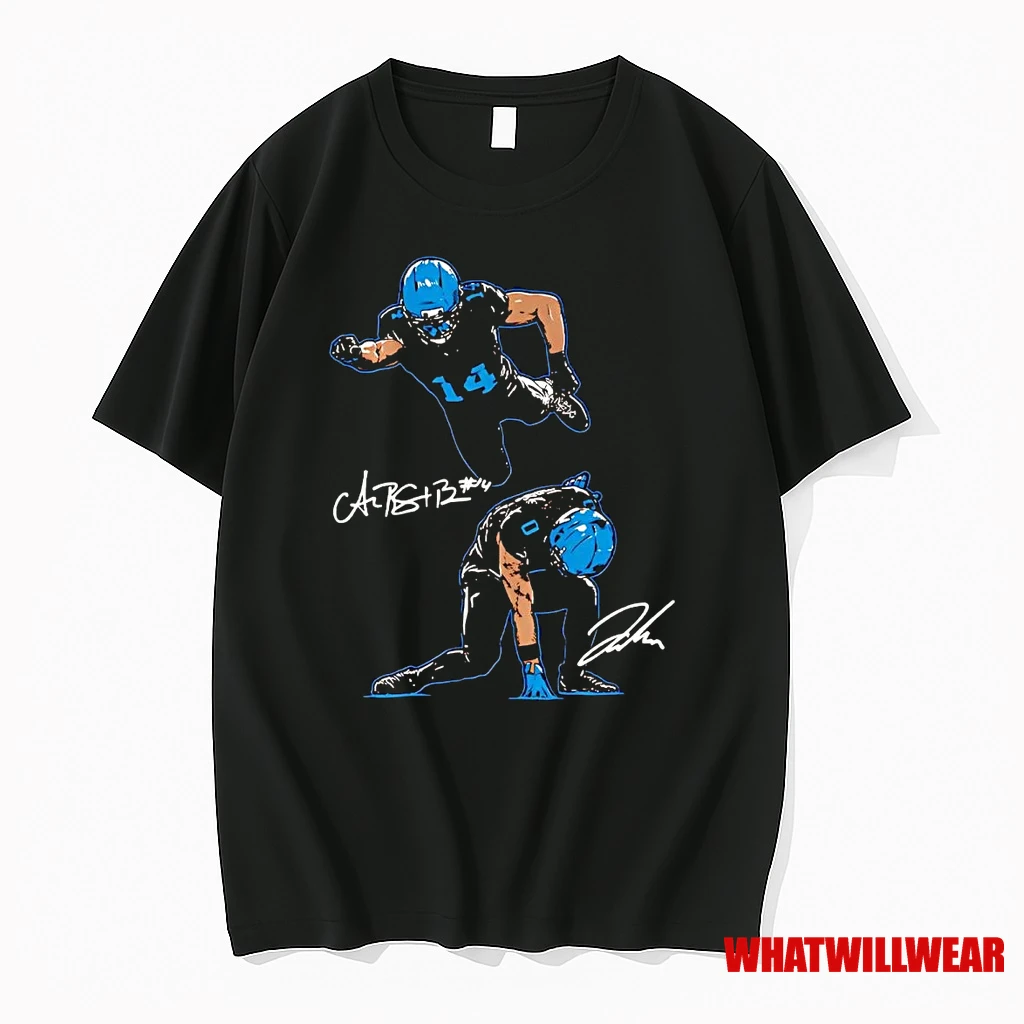 Amon Ra St Brown And Jahmyr Gibbs Superheroes Signature Shirts