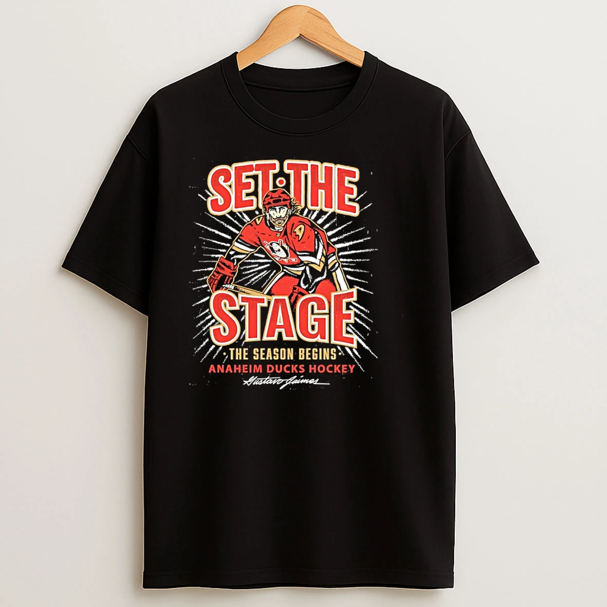Anaheim Ducks Hockey Set The Stage The Season Begins Signature T Shirts