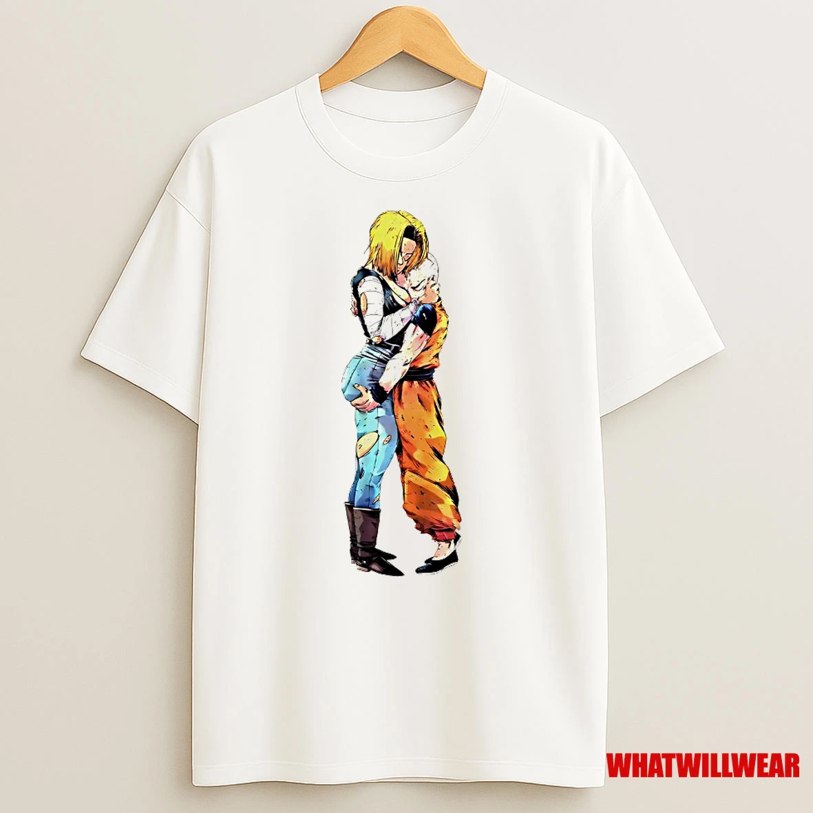 Android 18 Hug Krillin Dragon Ball Z Shirts