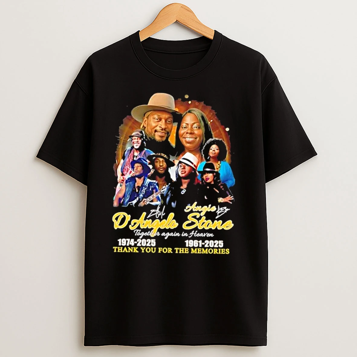 Angie Stone X Dangelo Thank You For The Memories Signatures T Shirts