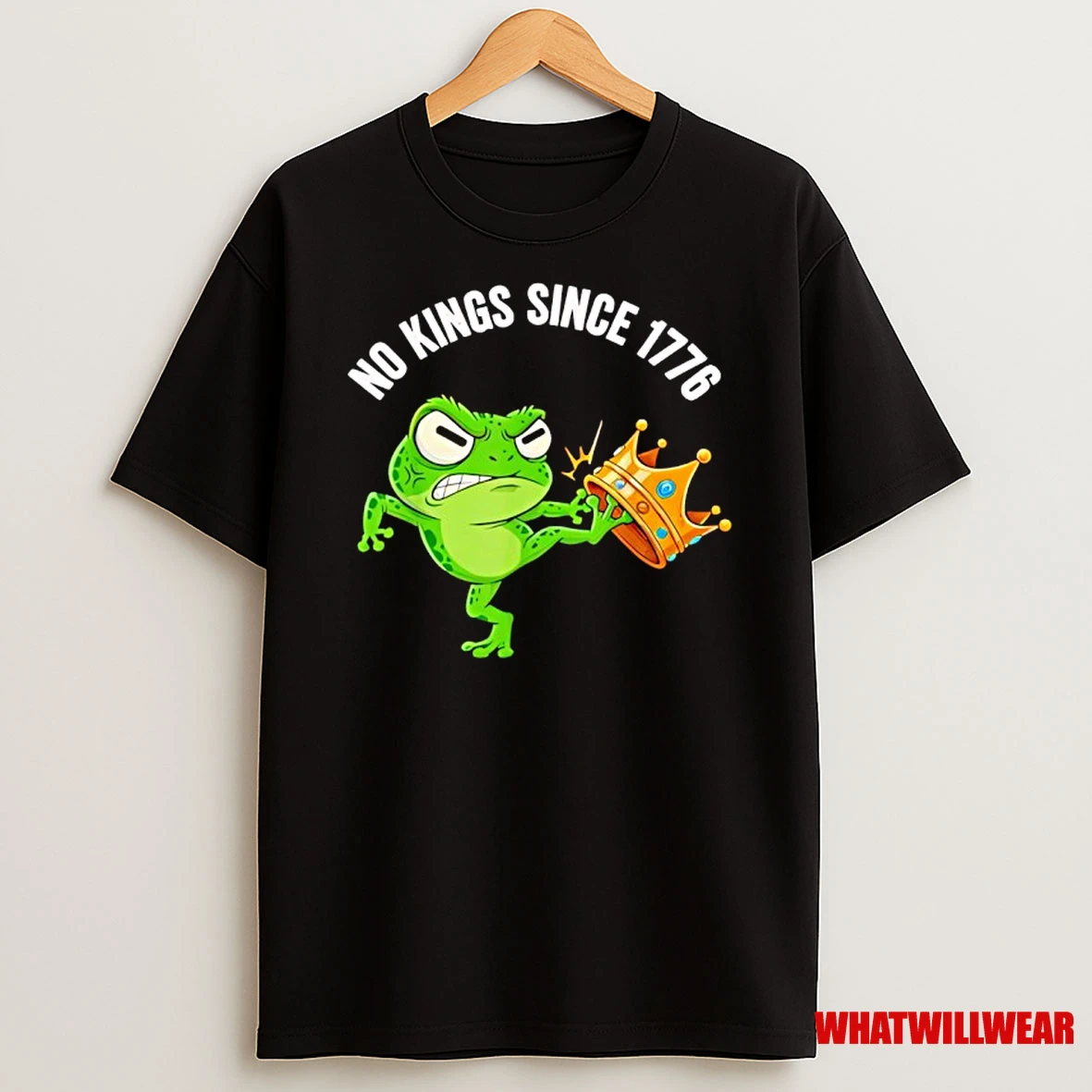 Angry Frog No Kings Since 1776 Funny America Shirts