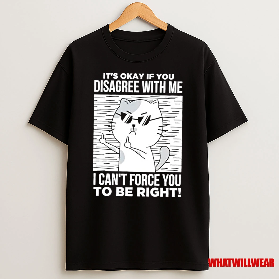 Angry Cat With Glasses Its Okay If You Disagree With Me Shirts