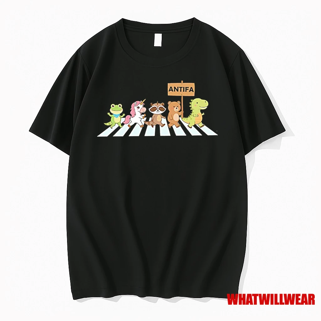 Antifa Animals Abbey Road Cartoon Shirts