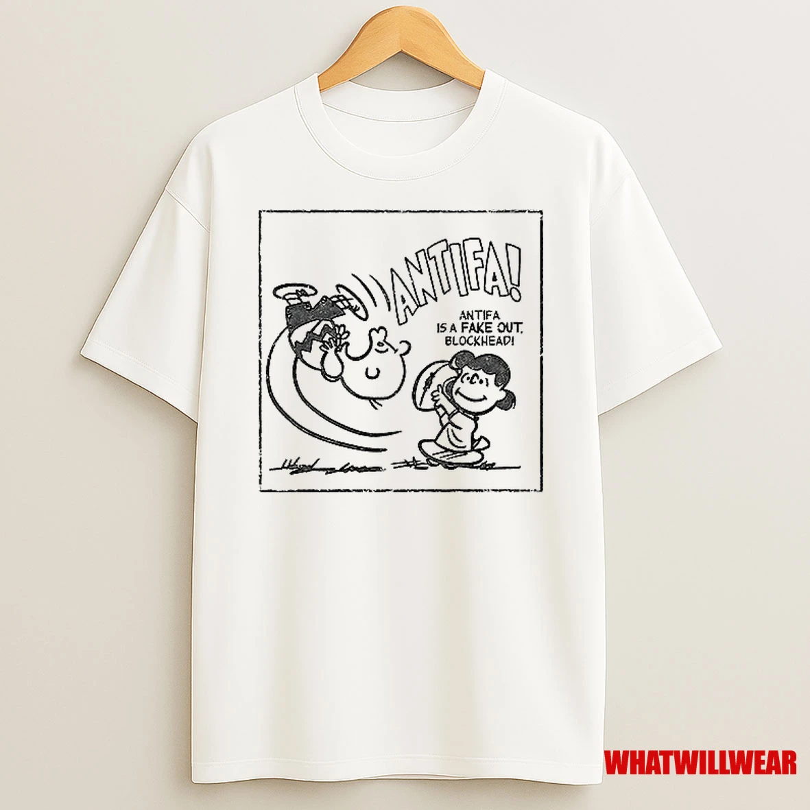 Antifa Is A Fake Out Blockhead Peanuts Shirts