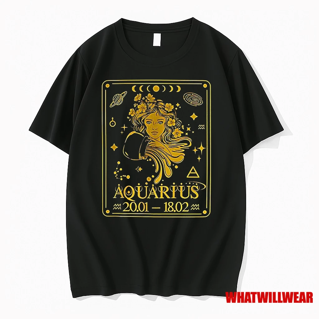 Aquarius Zodiac Sign Numberic Date Taros January 20 To February 18 Shirts