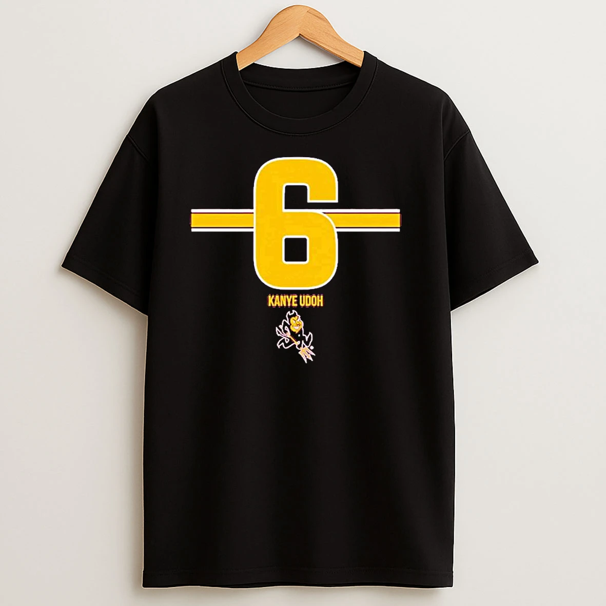 Arizona State Sun Devils Kanye Udoh 6 Stripe Ornaments T Shirts