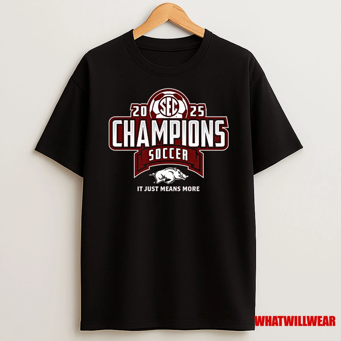 Arkansas Razorbacks 2025 Sec Womens Soccer Regular Season Champions Locker Room Shirts