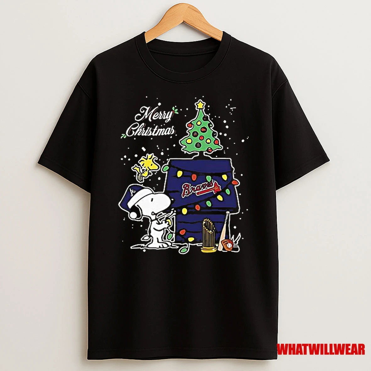 Atlanta Braves Merry Christmas With Snoopy Baby Shirts