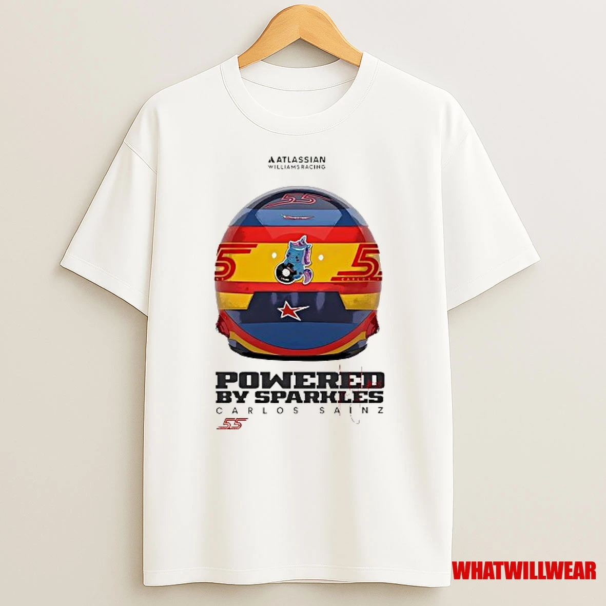 Atlassian Williams Racing Powered By Sparkles Carlos Sainz Signature Shirts