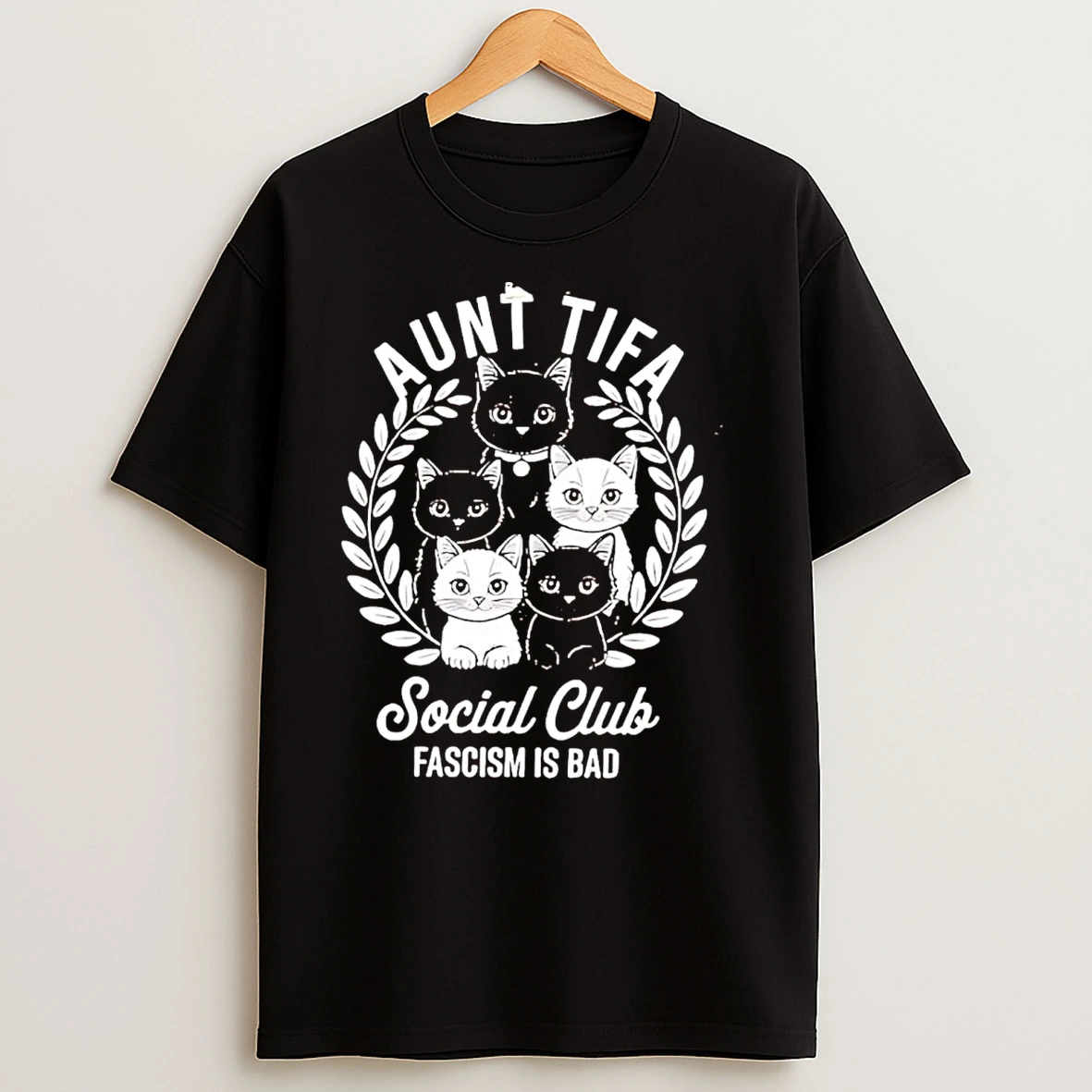 Aunt Tifa Cats Social Club Fascism Is Bad T Shirts