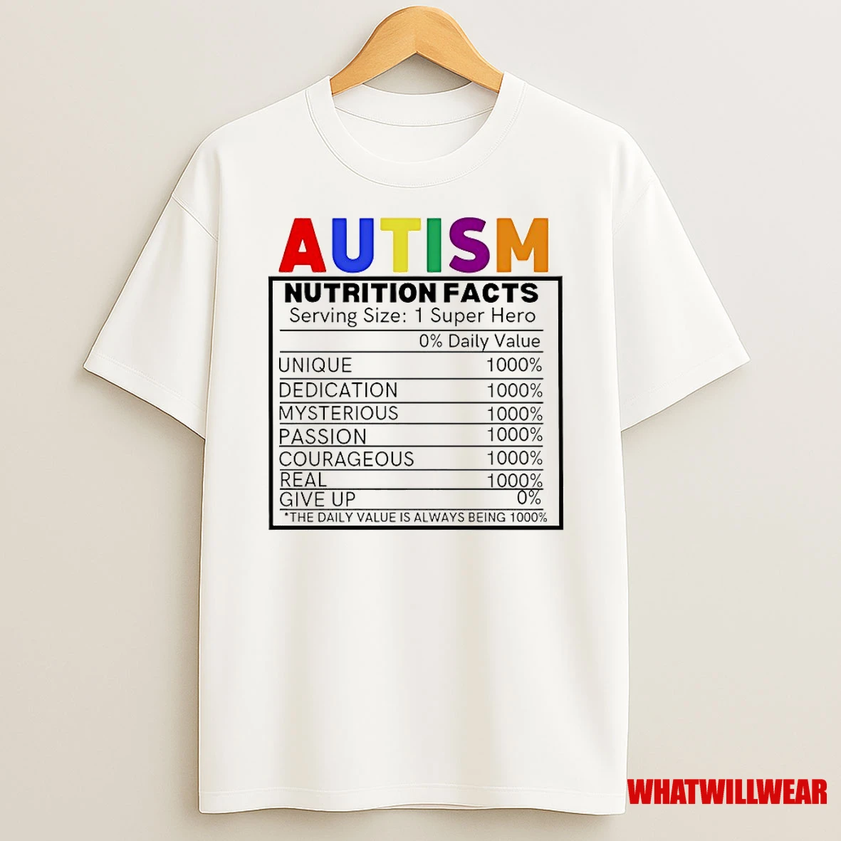 Autism Nutrition Facts Shirts