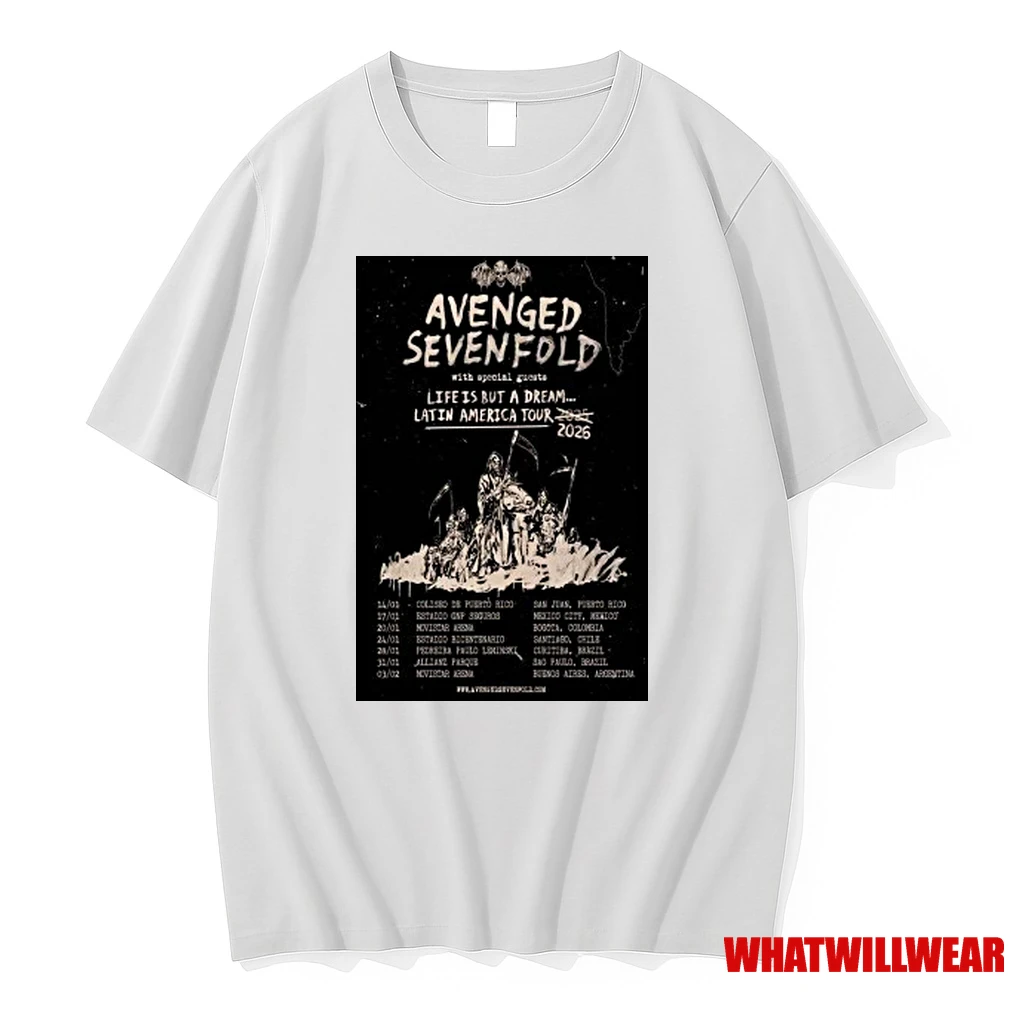 Avenged Sevenfold Life Is But A Dream Latin America With Special Guests Tour 2026 Shirts