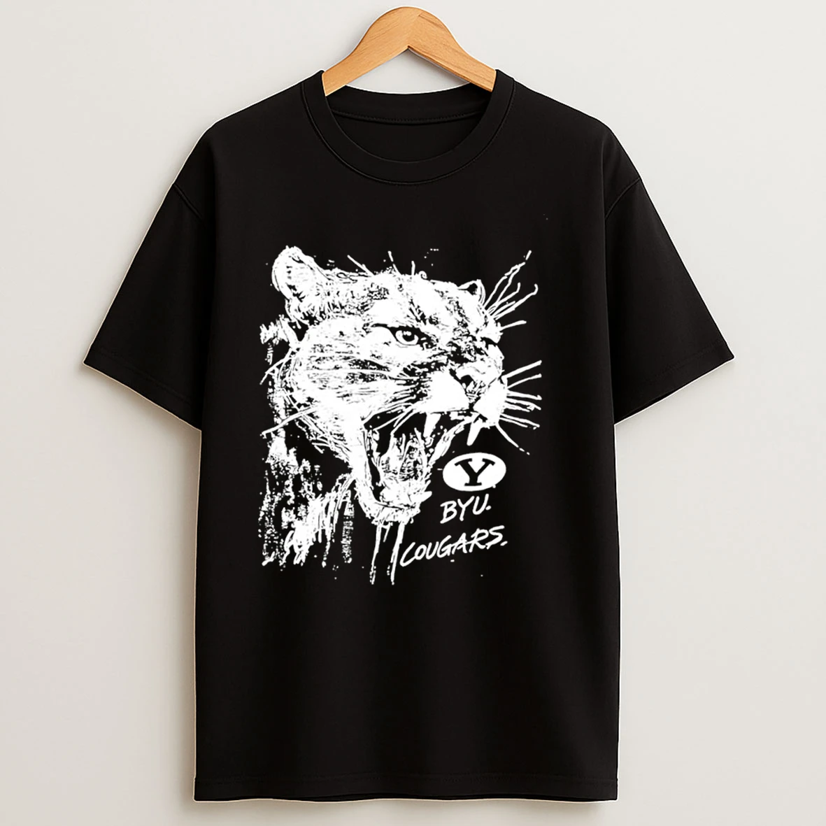 Byu Cougars Vintage Cougar Mascot Schools Logo T Shirts