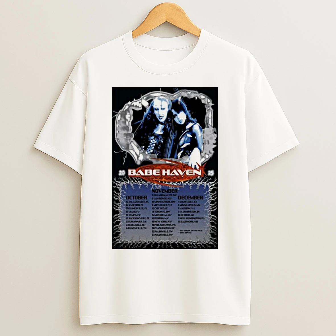Babe Haven Oct Nov Dec 2025 Tour T Shirts