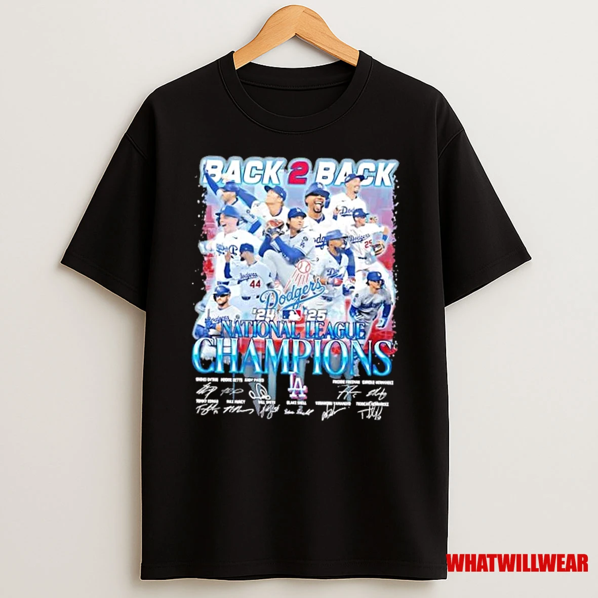 Back 2 Back 2024 25 National League Champions Shohei Ohtani And Players Signatures Shirts