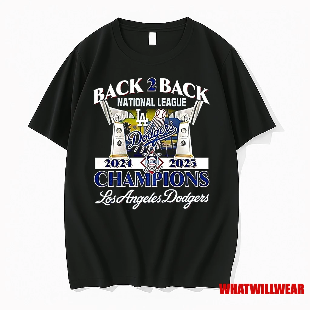 Back 2 Back National League 2024 2025 Champions Los Angeles Dodgers Shirts