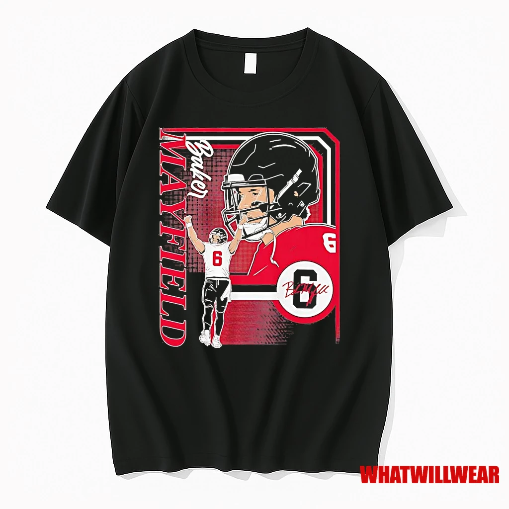 Baker Mayfield Collage Frame 6 Signature Shirts
