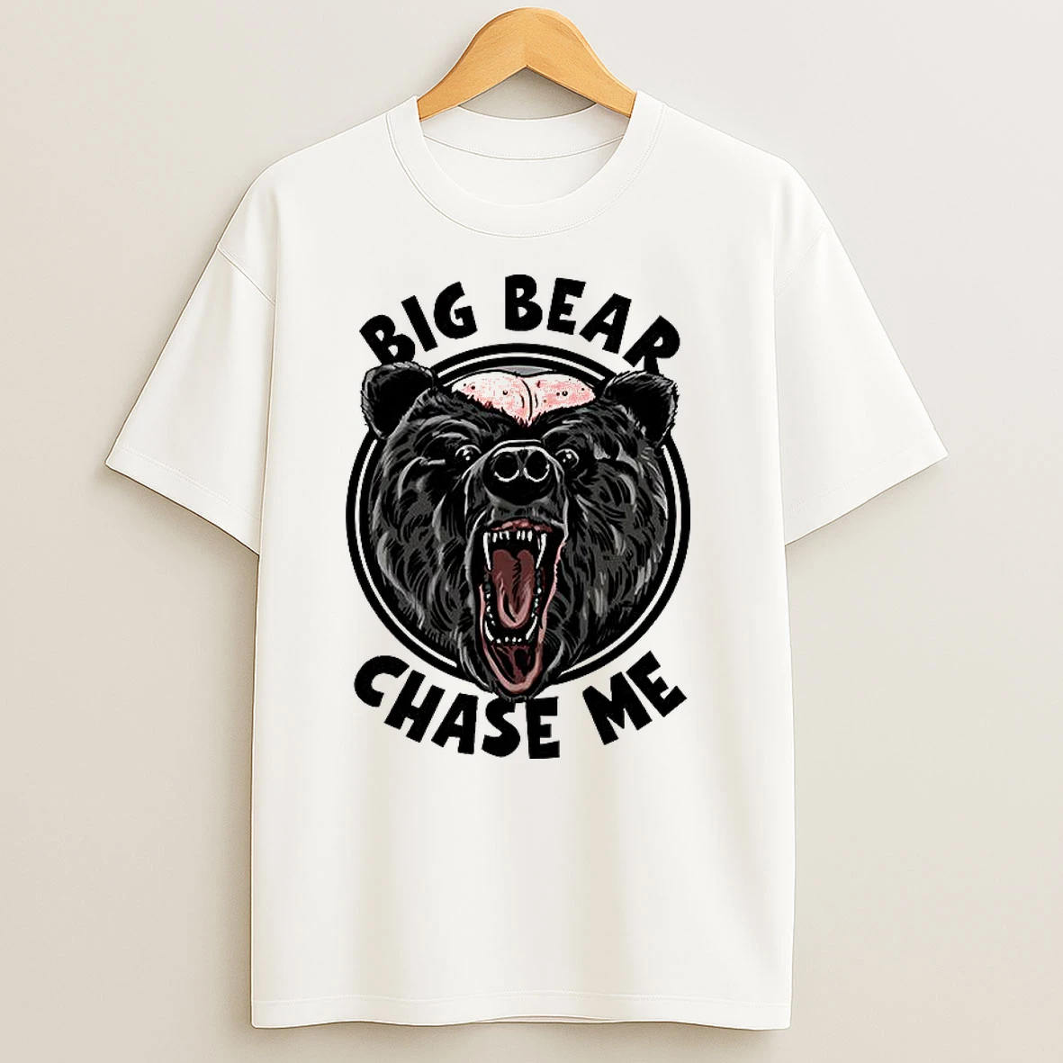 Bald Headed Bear Of Claire County Big Bear Chase Me Meme T Shirts