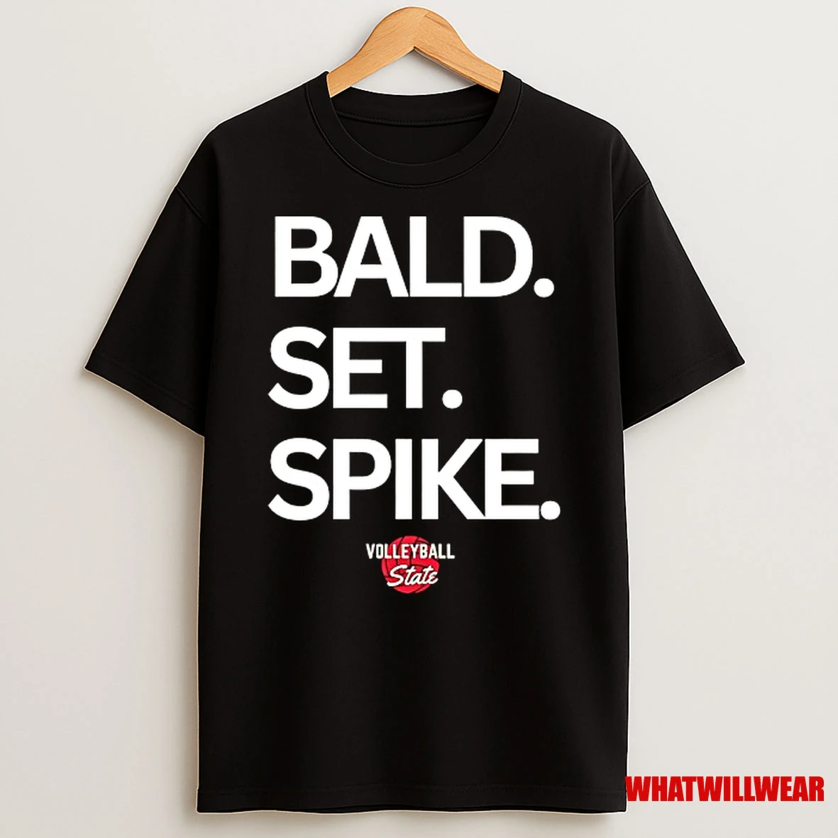 Bald Set Spike Volleyball State Shirts