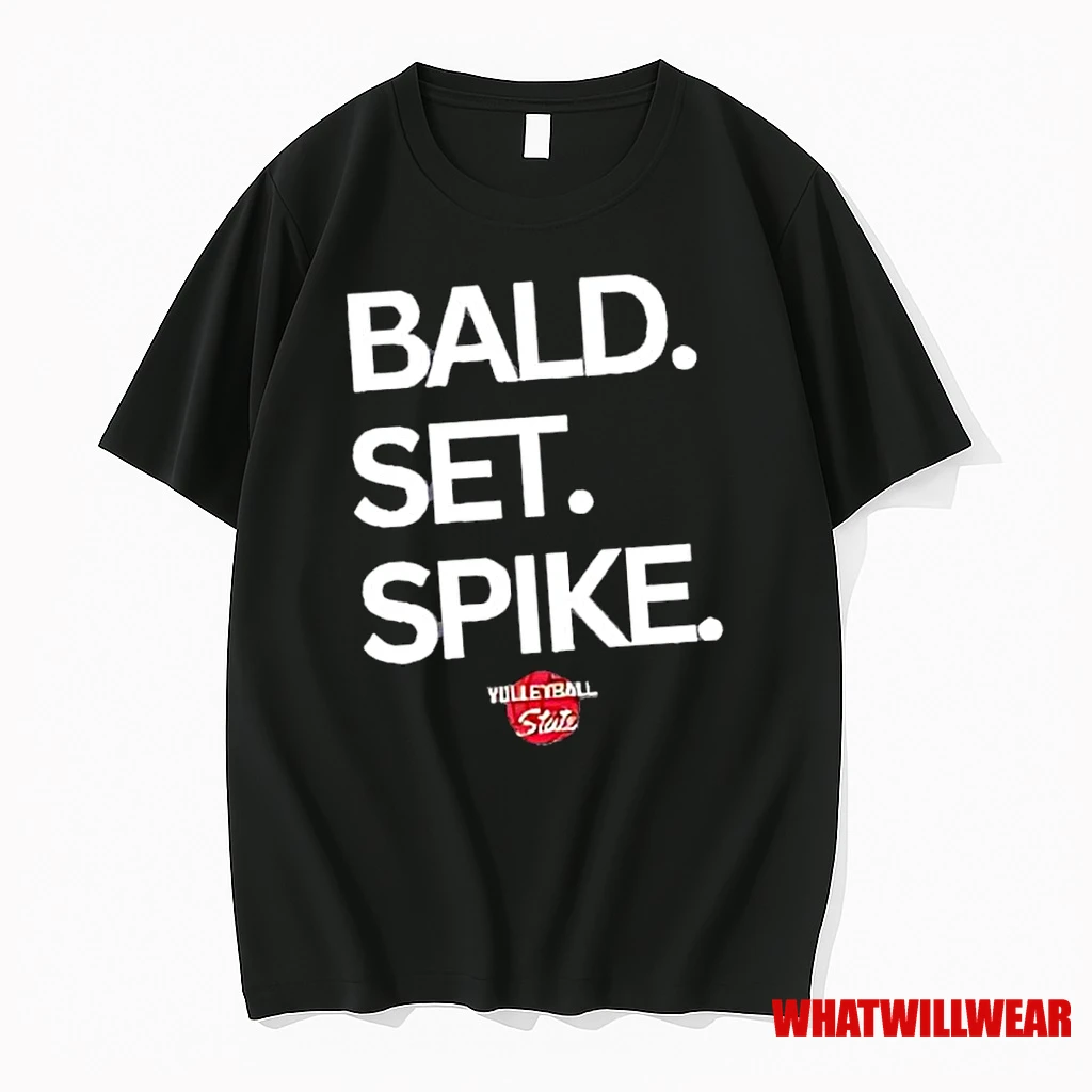 Bald Set Spike Yolleyball State Logo Shirts