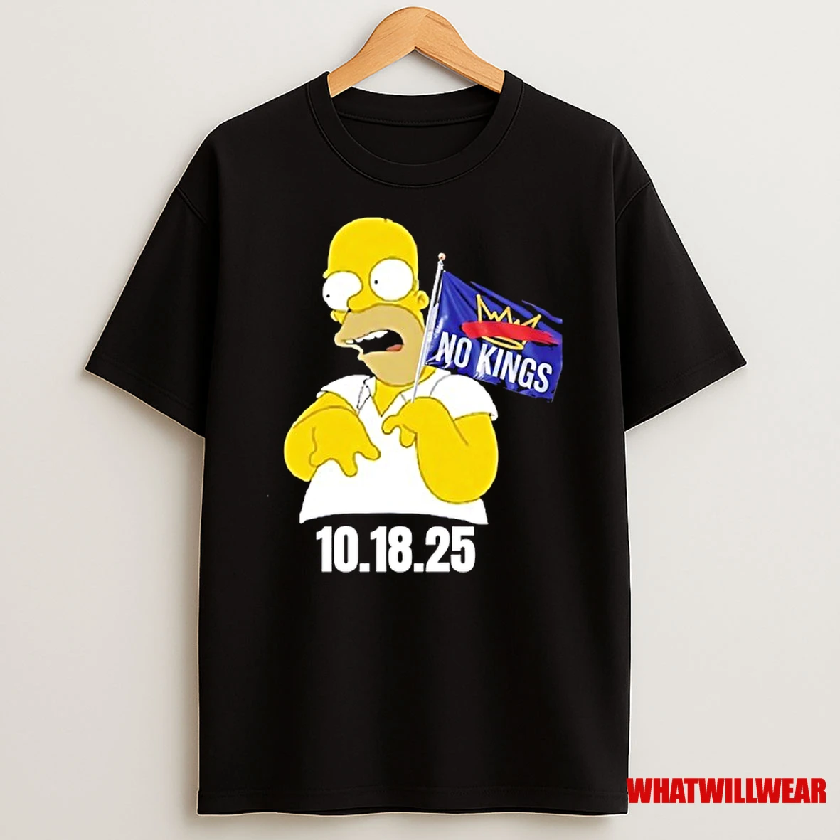 Bart No Kings Flag 10 18 2025 Cartoon Shirts