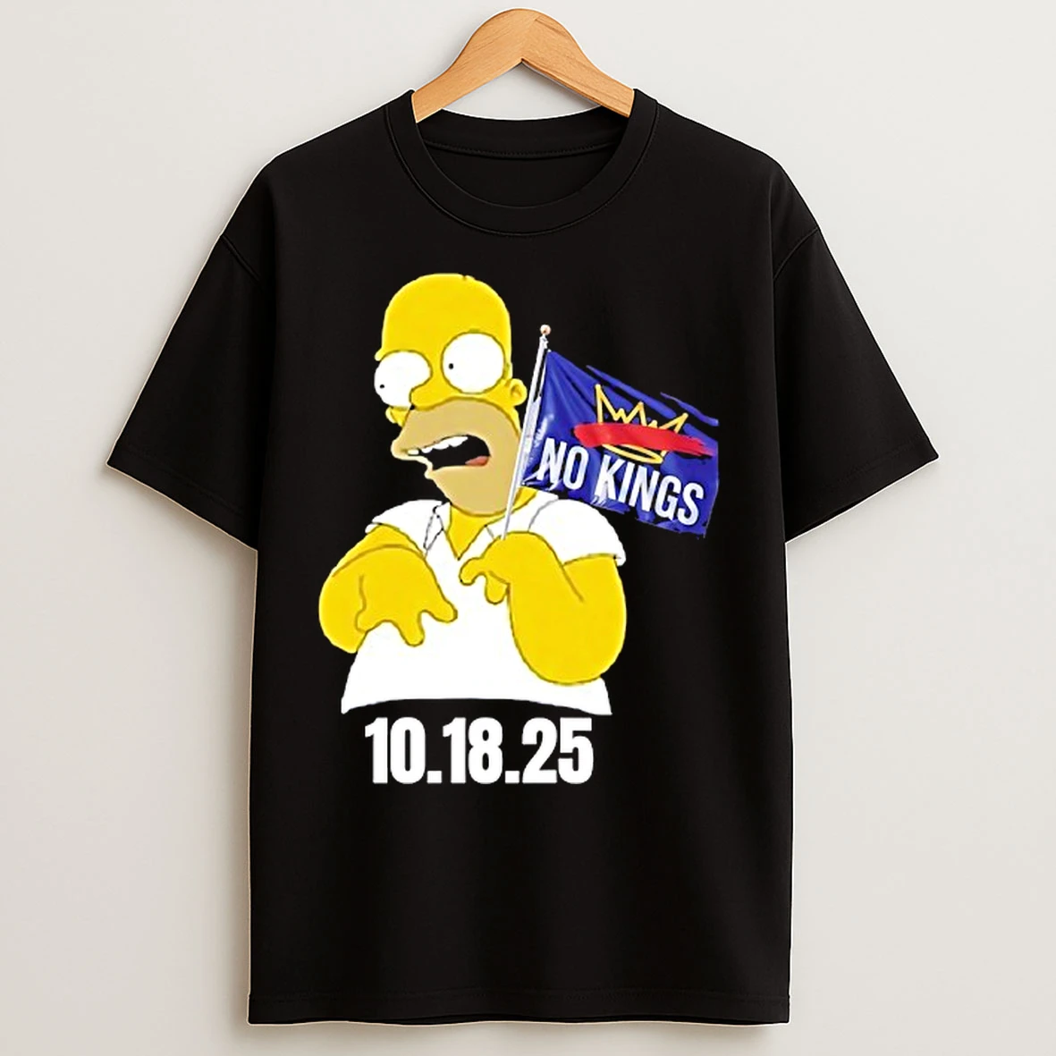 Bart No Kings Flag 10 18 2025 Cartoon T Shirts