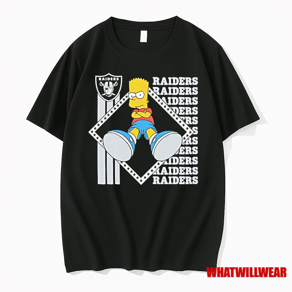 Bart Simpson X Las Vegas Raiders Football Shirts