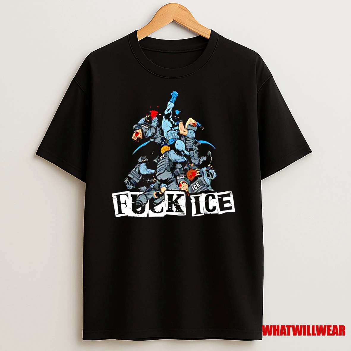 Batman Fuck Ice Police Officers Graphic Shirts